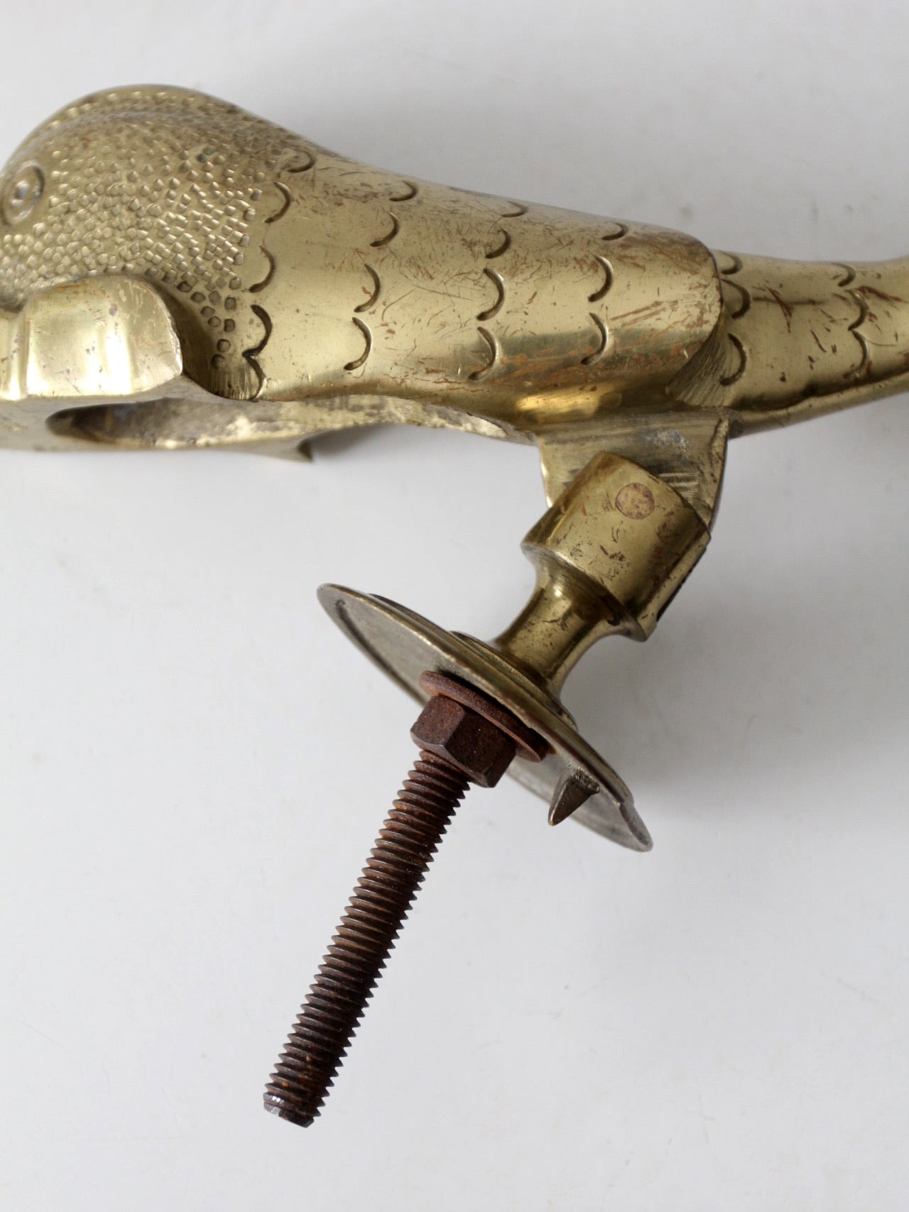 vintage Maltese brass fish door knocker