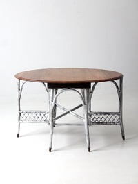 antique wicker gate leg table