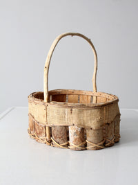 vintage rustic wooden splint basket