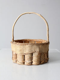 vintage rustic wooden splint basket