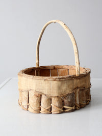 vintage rustic wooden splint basket