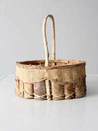 vintage rustic wooden splint basket