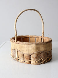 vintage rustic wooden splint basket