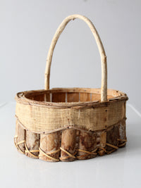 vintage rustic wooden splint basket