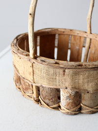 vintage rustic wooden splint basket