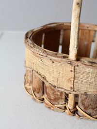 vintage rustic wooden splint basket