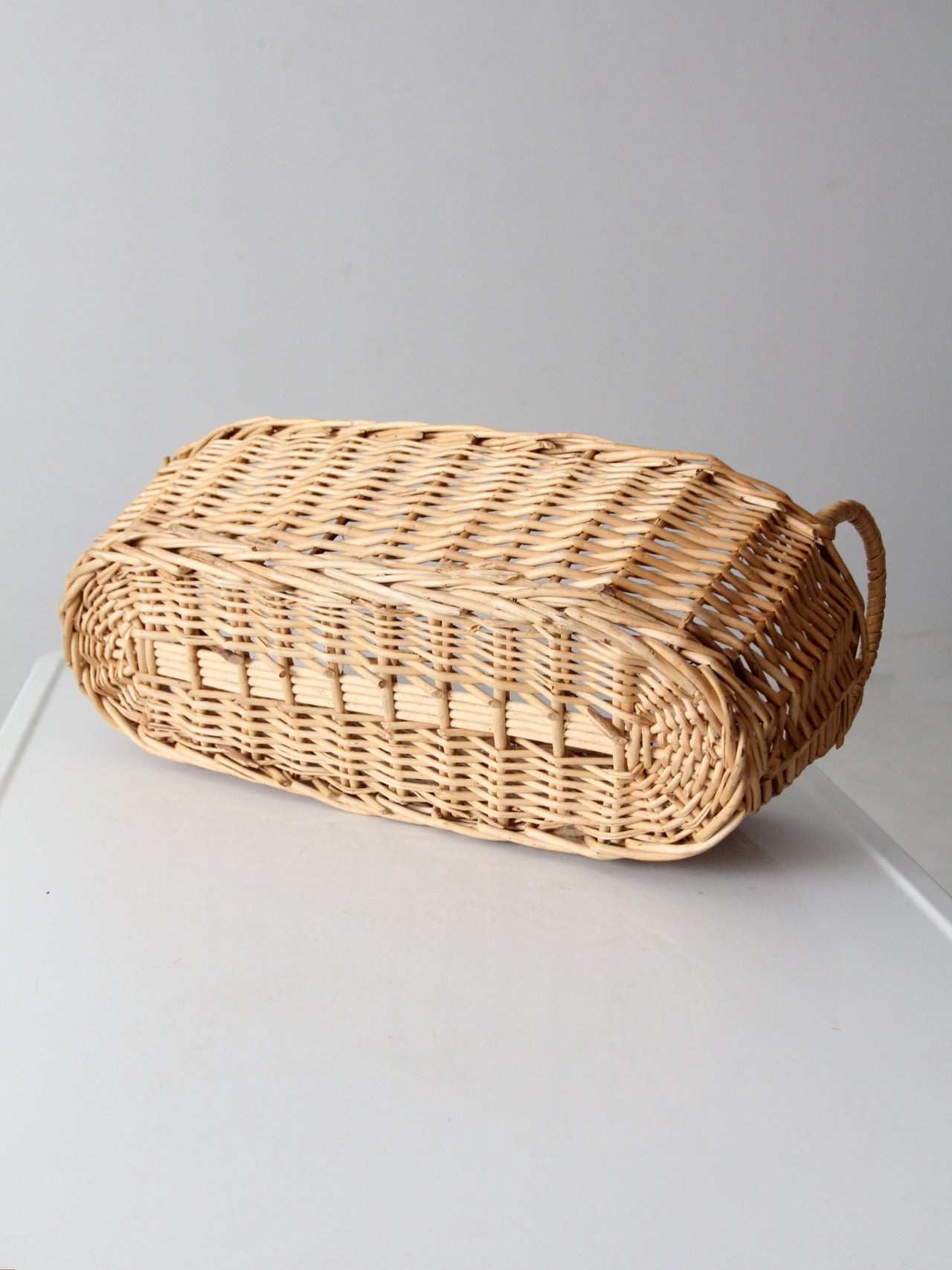 vintage woven basket with handles