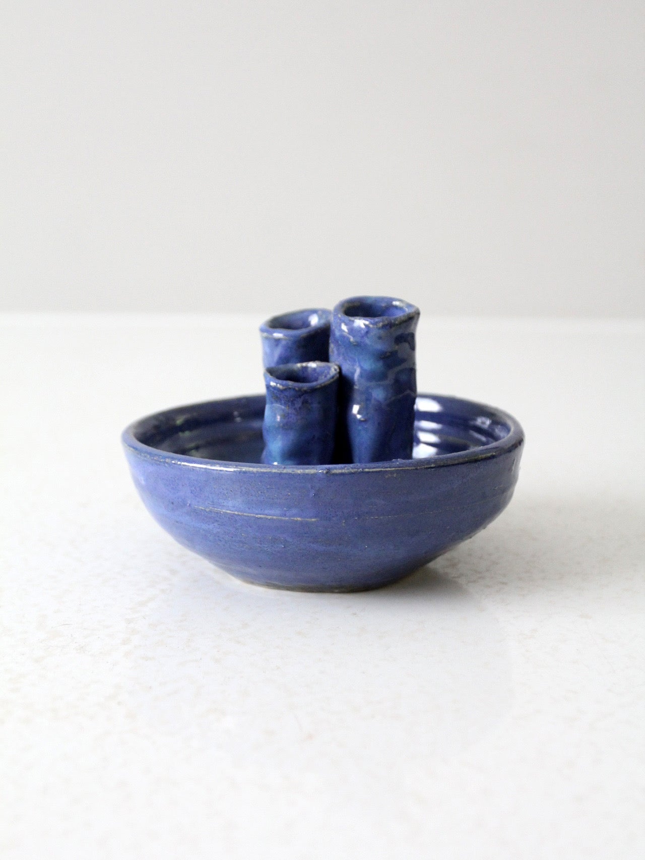 vintage studio pottery ikebana vase bowl