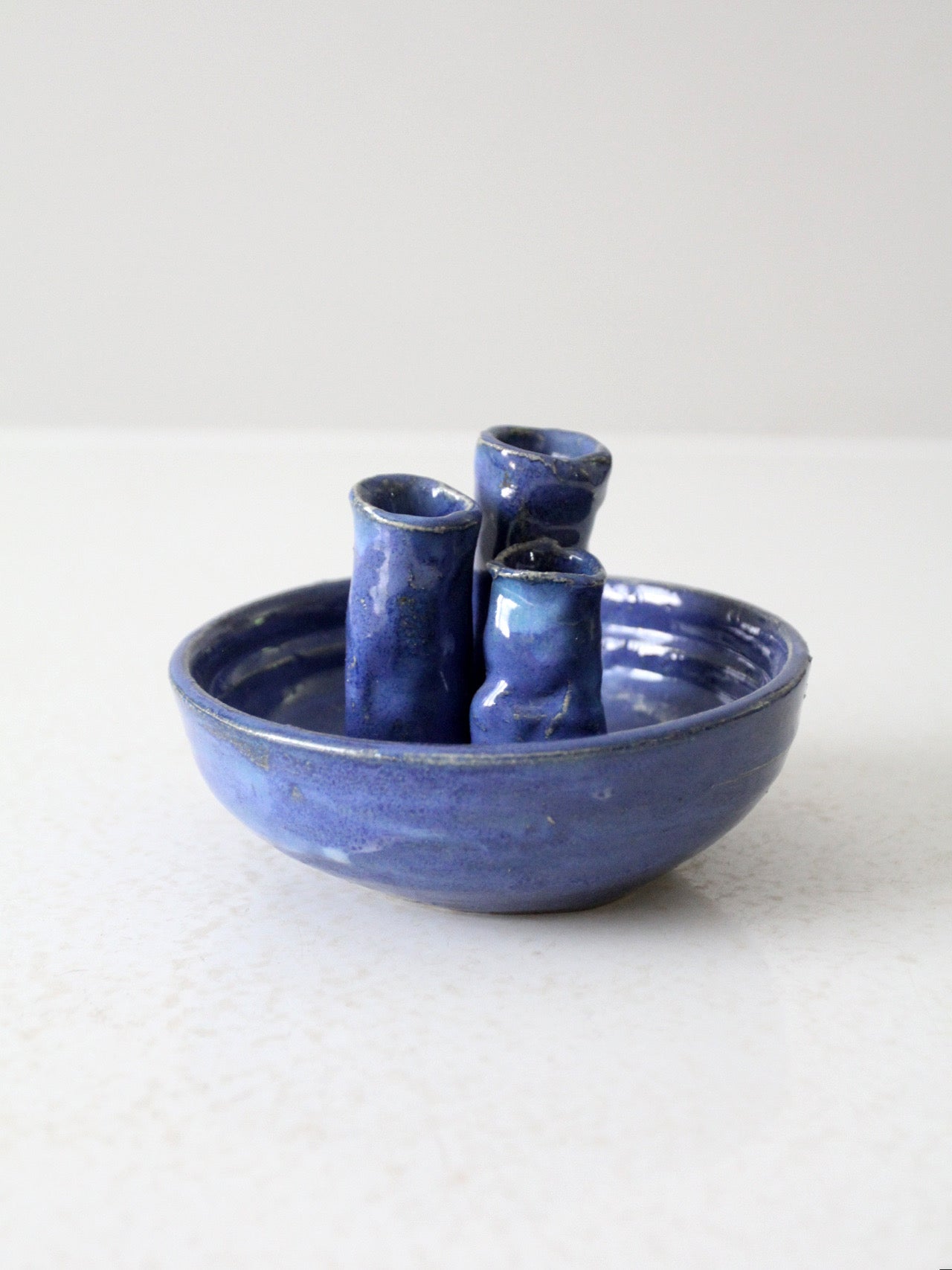 vintage studio pottery ikebana vase bowl