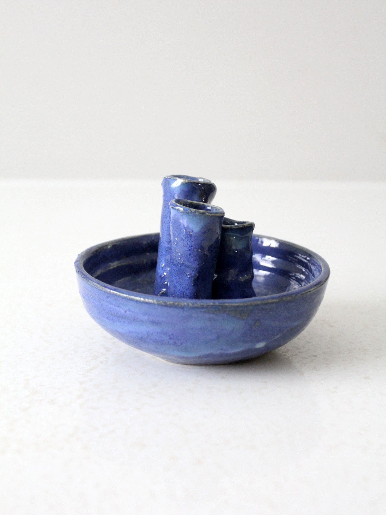 vintage studio pottery ikebana vase bowl