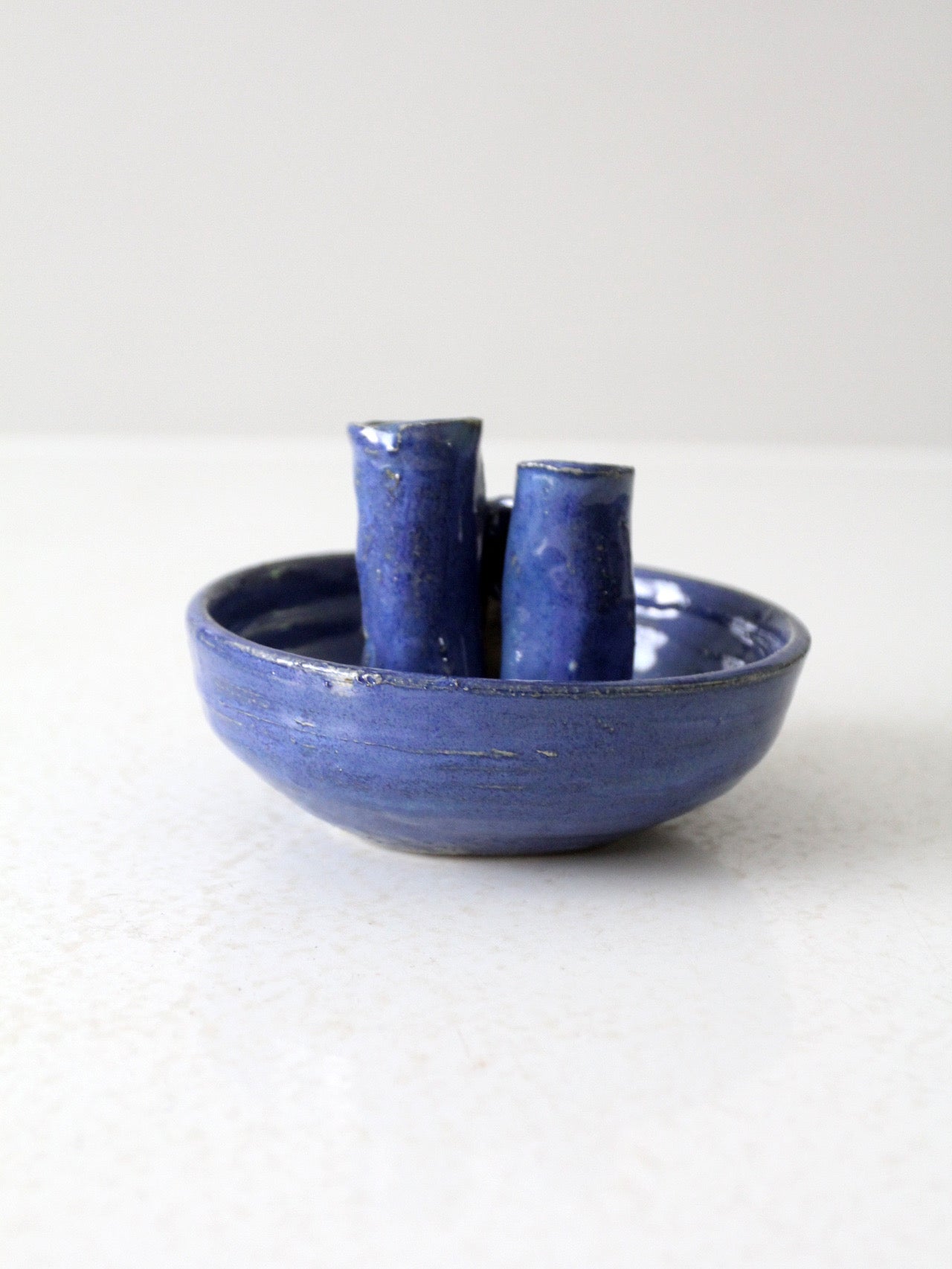 vintage studio pottery ikebana vase bowl