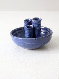 vintage studio pottery ikebana vase bowl