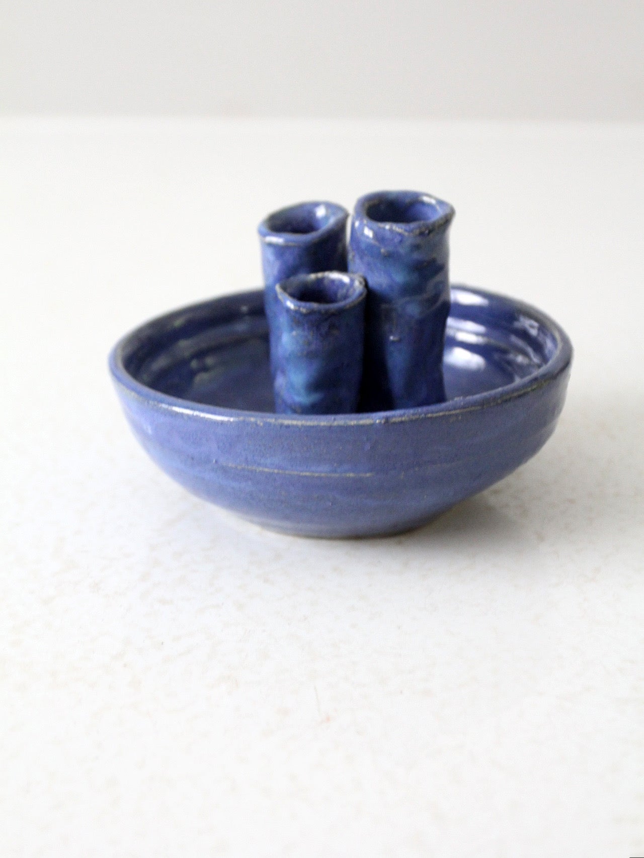 vintage studio pottery ikebana vase bowl