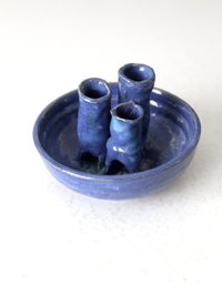 vintage studio pottery ikebana vase bowl