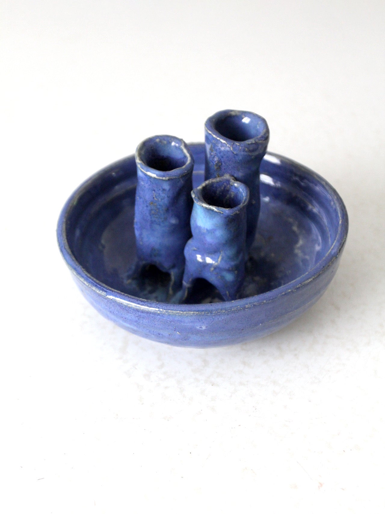 vintage studio pottery ikebana vase bowl