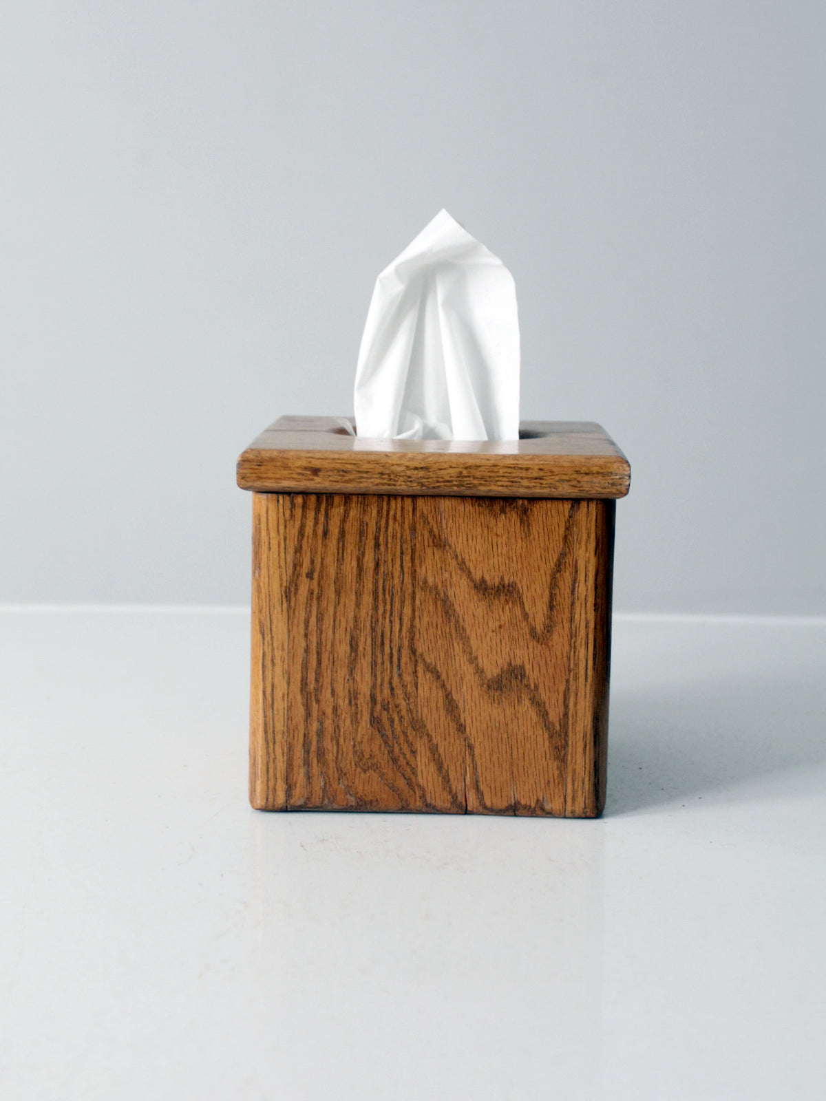vintage wood tissue box cover