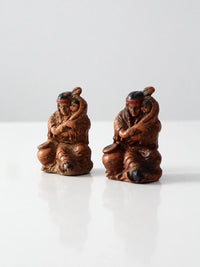 mid century  Native American souvenir figurines pair