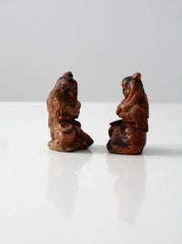 mid century  Native American souvenir figurines pair