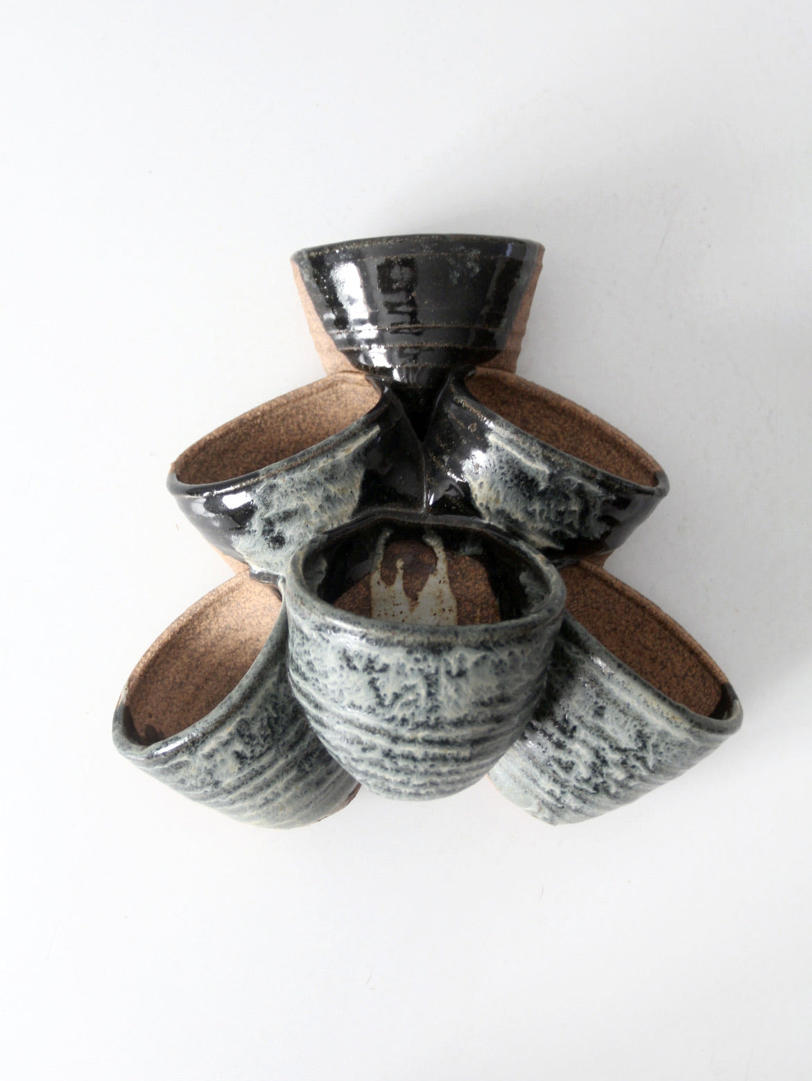 vintage studio pottery tiered planter vase