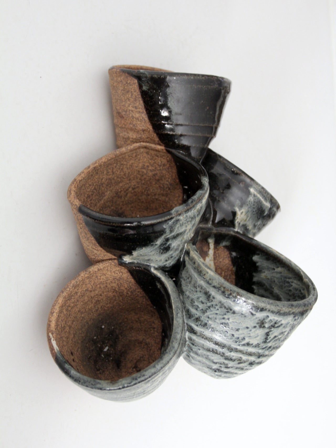 vintage studio pottery tiered planter vase