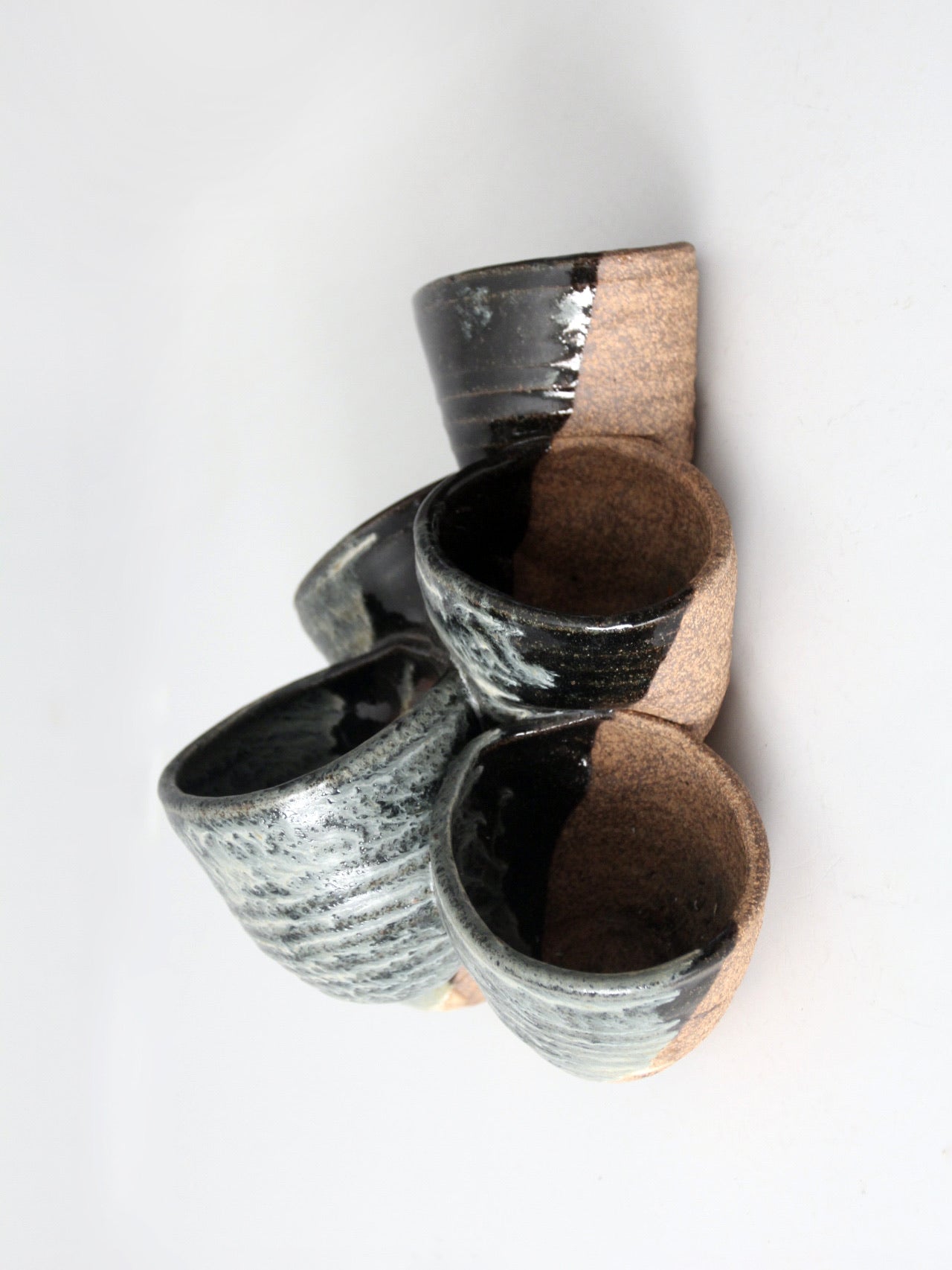 vintage studio pottery tiered planter vase