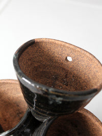 vintage studio pottery tiered planter vase