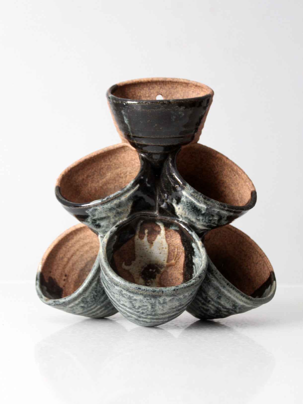 vintage studio pottery tiered planter vase