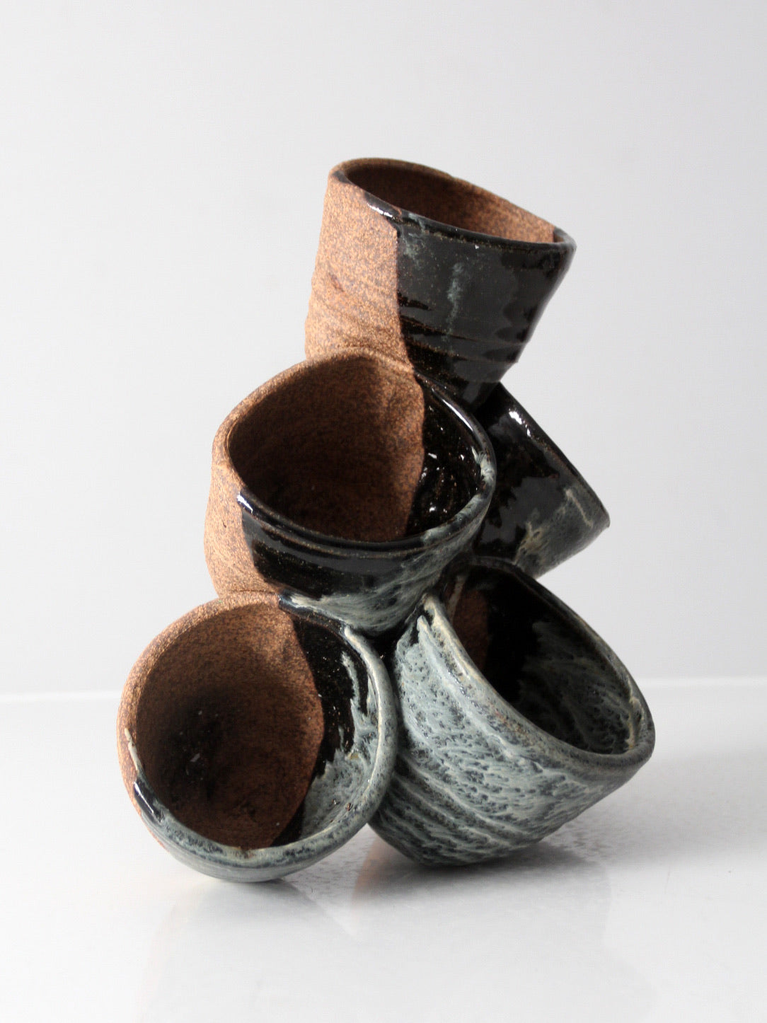 vintage studio pottery tiered planter vase