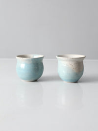 vintage studio pottery cachepots pair