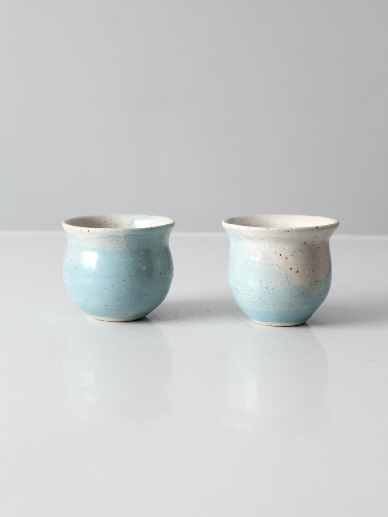 vintage studio pottery cachepots pair
