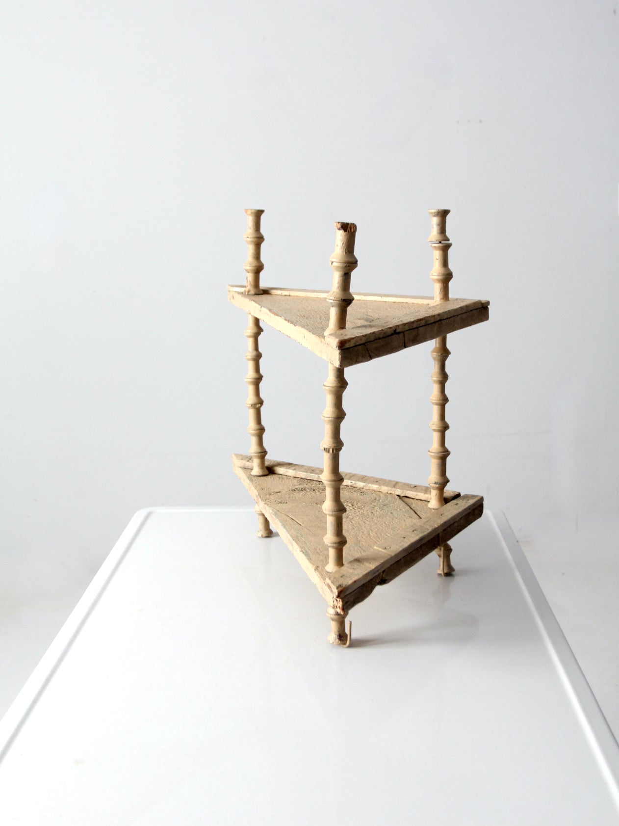 Victorian spool shelf stand