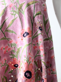 vintage floral print sequin skirt