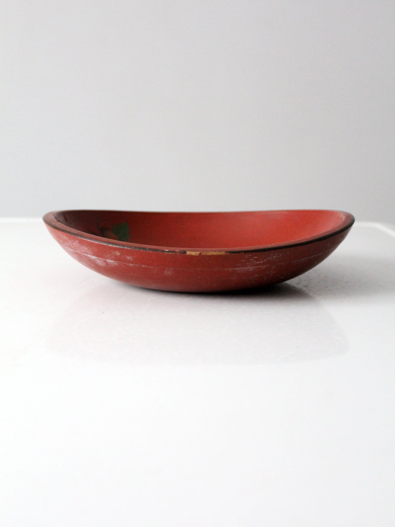 vintage painted wooden bowl