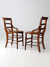 antique Victorian cane seat chairs pair