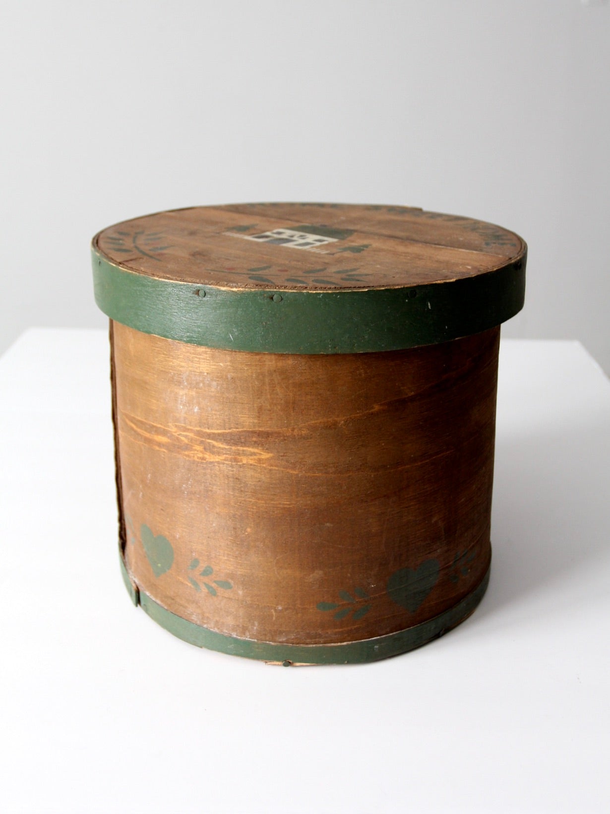 vintage stenciled wooden pantry box