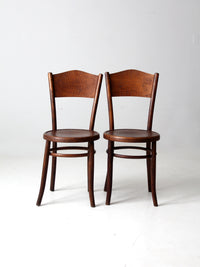 antique Fischel bentwood chairs pair