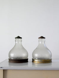 vintage glass light shade pair