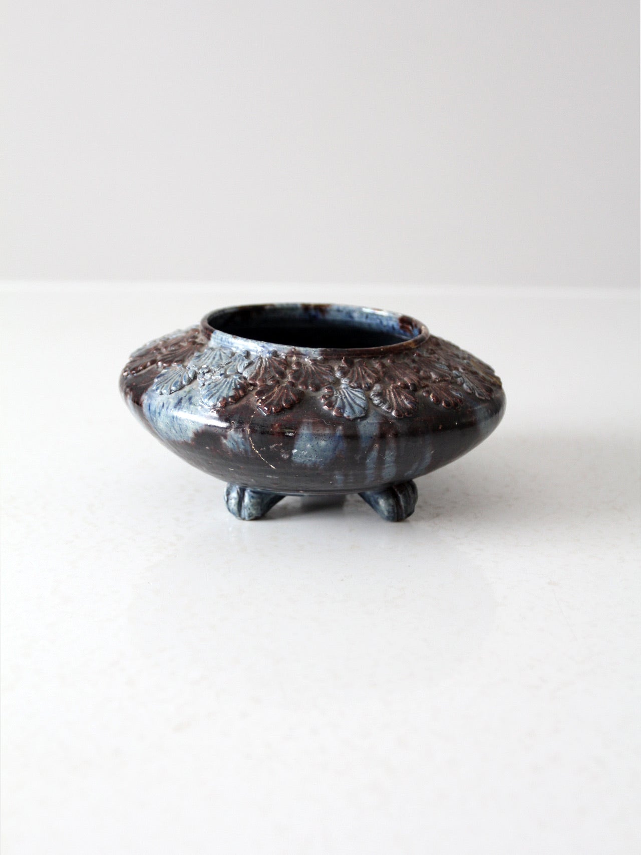 antique three footed bowl vase