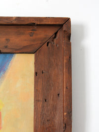 vintage oil painting of rodeo scene