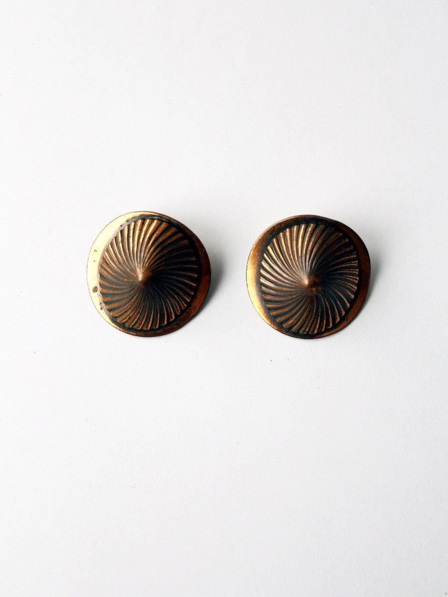 vintage 1940s copper earrings