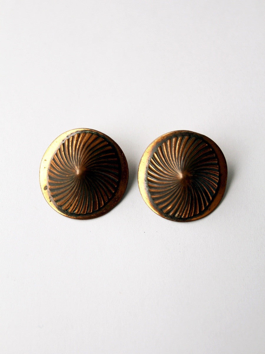 vintage 1940s copper earrings