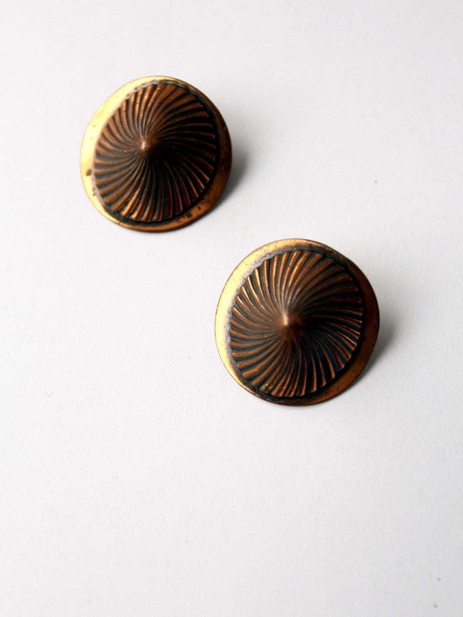 vintage 1940s copper earrings