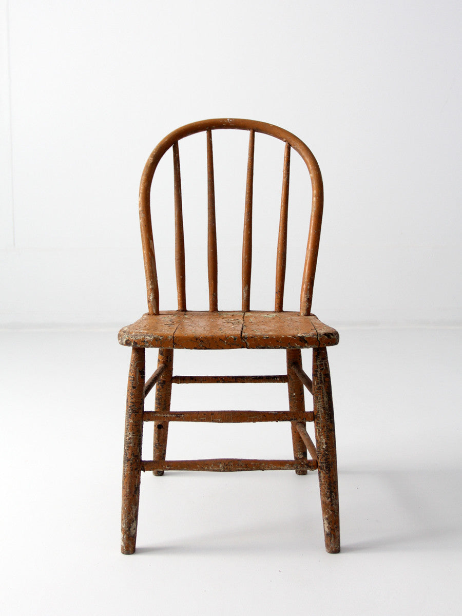 antique primitive farmhouse spindle back chair – 86 Vintage