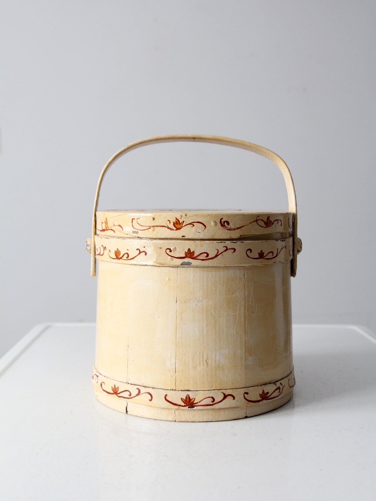 vintage painted sugar bucket