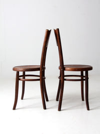antique Fischel bentwood chairs pair