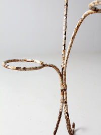 antique white iron plant stand