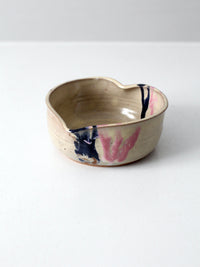 vintage heart shaped studio pottery bowl