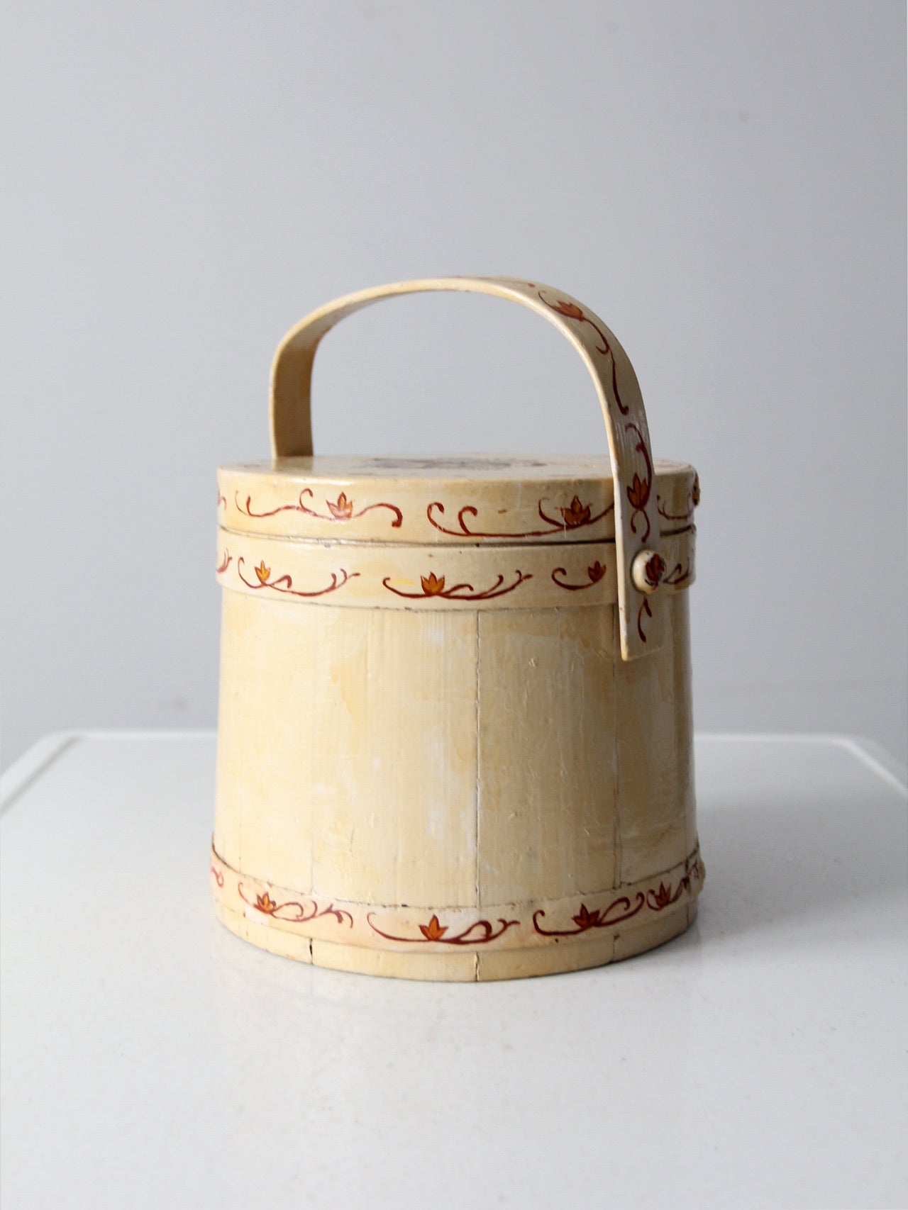 vintage painted sugar bucket