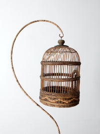 vintage wicker bird cage with stand