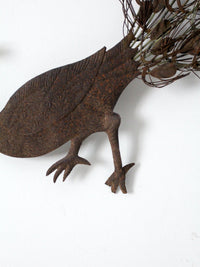 mid-century peacock wall decor